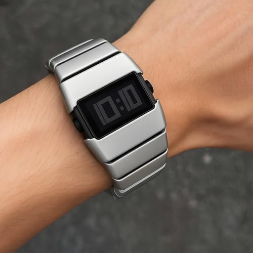 Image of Shocknshop Digital Sleek Minimal Design Multifunctional Electronic LED Black Dial Unisex Wrist Watch for Men Women -WCH376