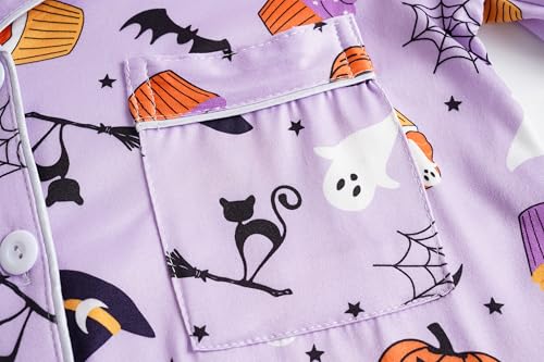 Vopmocld Girls 2PCS Pajama Sets Button Down Short Sleeve with Shorts Sleepwear Summer Cute Lounge Outfit Sets for Teens3