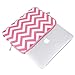 Mosiso Chevron Laptop Sleeve Bag with Small Case for 13 Inch MacBook, Light Pink