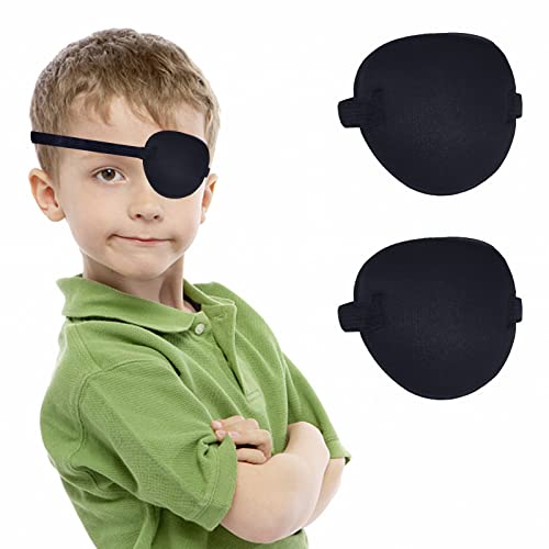 Eye Patches for Adults,2pcs Adjustable Eye Patch,Eyepatch for Adults for Left or Right Eye,Medical Eye Patch for Lazy Eye,Black