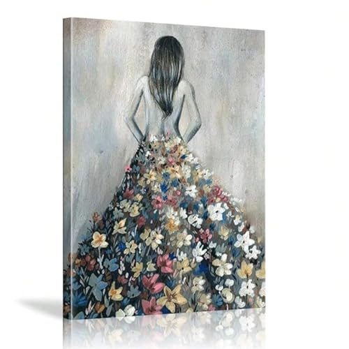 Toile fille et fleurs une décoration murale poétique pour une chambre sereine