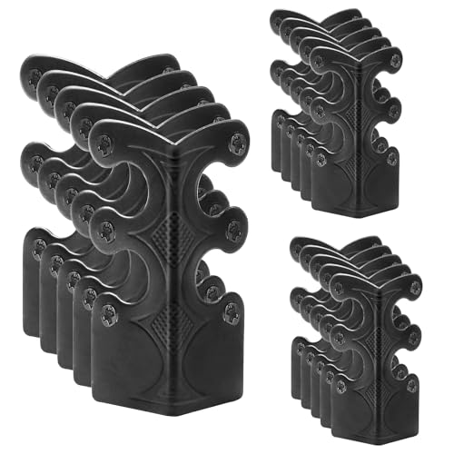 Image of 15PCS Solid Brass Skiffers Board Corner Protectors, Skirting Baseboard Corner Bracket, Vintage Metal Corner Safety Protector, Decorative Cover, Black, 15 Pack
