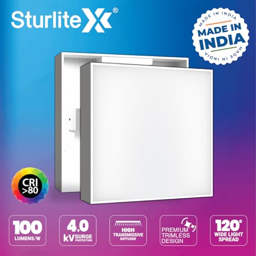 Image of Sturlite Lexxo 8W Square LED Surface Light| 6500k Cool White Color Temperature| 800 Lumens with CRI Tech for Accurate Color Representation - (Pack of 6)