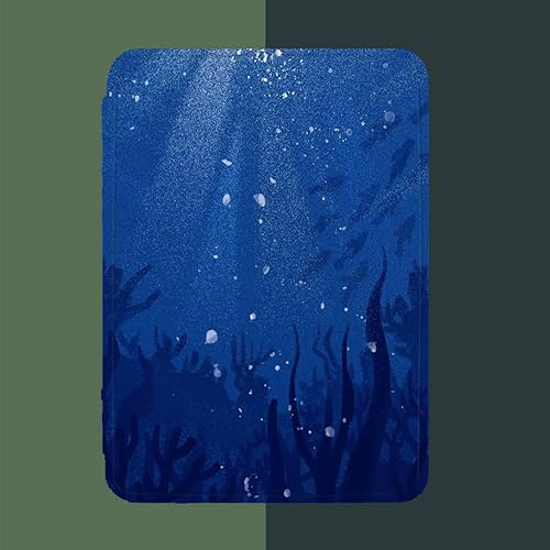 Funda para Kindle Voyage   [La más delgada y liviana] Funda protectora de cuero de PU con encendido/apagado automático (sólo se adapta a Amazon Kindle Voyage 2014)/algas marinas con olas profunda