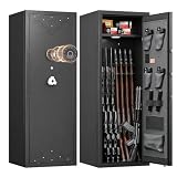 KAER 12-15 Gun Safe for Rifles and Pistols, Unassembled Large Rifle Cabinet with Removable Gun Racks, Adjustable Shelf for AR-15/Scoped Rifles, Electronic Keypad Lock with Two Passwords, Mute + LED