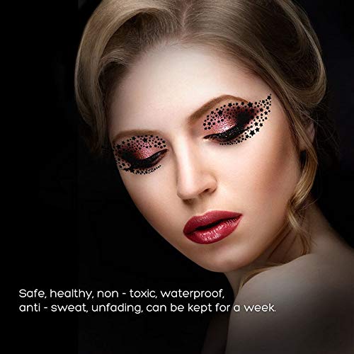 Miniatura 7 de Pegatinas temporales de tatuaje de ojos, impermeable, desechable, sombra de ojos, delineador de ojos, adhesivo de maquillaje para fiestas, cosplay,