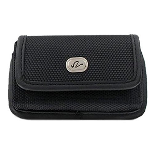 Black Rugged Canvas Phone Case Cover Pouch Belt Clip For Lg V40 Thinq #TOP3