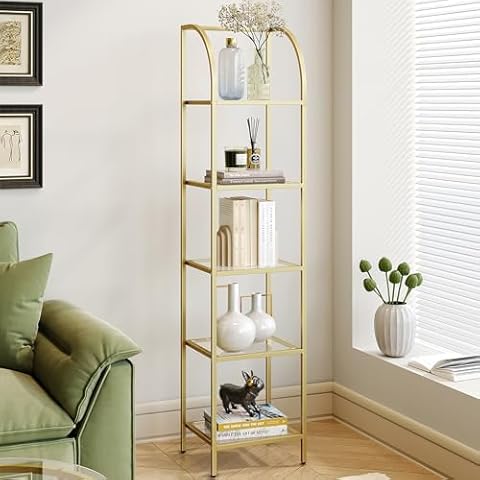 Hzuaneri 5-Tier Glass Bookshelf Cover