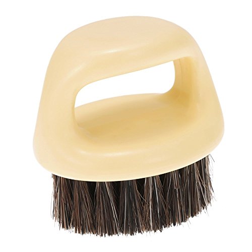 Anself Men's Beard Brush Barber Hair Sweep Brush Mustache Shaving Brush for Hairdressing Salon Household (Beige)