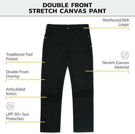 CAT Workwear Men's Caterpillar Double Front Stretch Canvas Pant Straight Fit