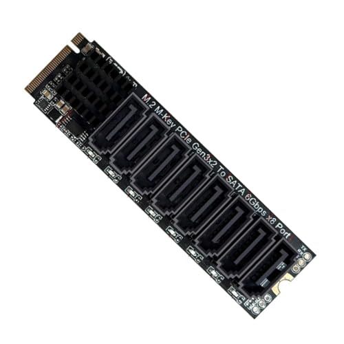 Tarjetas de extensión NGFF NVME M-Key a SATA 3.0 de 8 puertos PCI Express para disco duro 2280