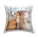 Larilotte Personalisiertes Kissen mit Foto Bedrucken Lassen, Fotokissen 40x40 cm Weiß, Kissen mit eigenem Bild & Text selbst gestalten, Kissenbezug personalisiert, mit Füllung optional