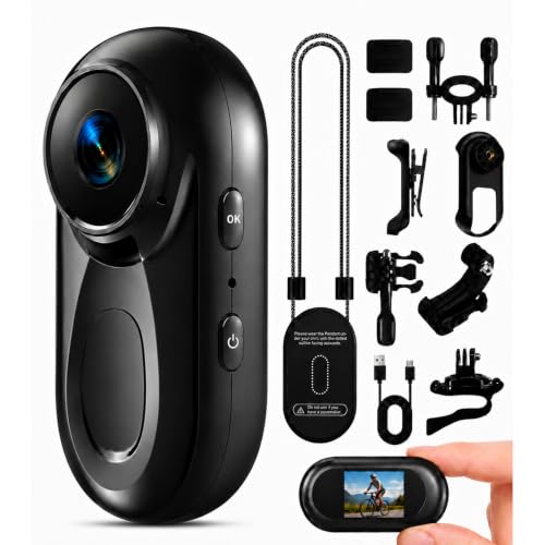 Image of Mini Body Camera 1080P, 512G Thumb Action Camera Hands-Free Recording, Magnetic Vlogging Cam with 360 Rotate, Wearable Video Recorder for CyclingTraveling /Motorcycle(SD Card Not Included) Black