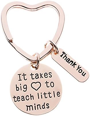 Infinity Collection Teacher Keychain, It Takes a Big Heart to Help Shape Little Minds Rose Gold Jewelry -Teacher Appreciation Gift