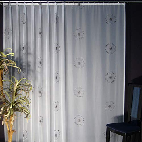 EASYHomefashion Hochwertige Gardine Fertiggardine Voile Store Schal mit...