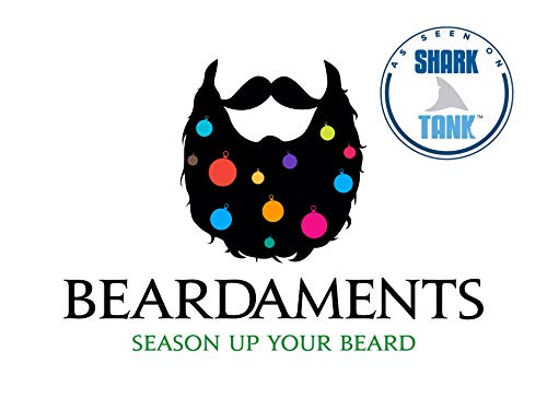 Beardaments Beard Lights - The Original Light Up Beard Ornaments, 16Pc Colorful Christmas Facial Hair Baubles For Men In The Holiday Spirit With Clip For Easy Beard Attachment #TOP7