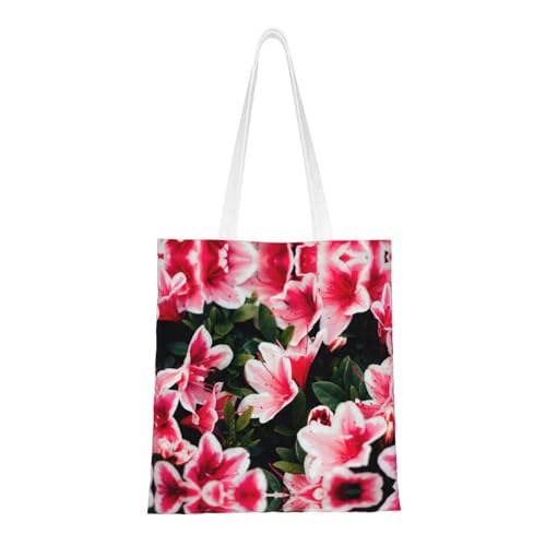 bradkke Borsa di tela da parati nera e oro per donne, borse in cotone riutilizzabili per scuola, shopping, spiaggia, drogheria, Bellezza Fiori Fiori Rosa, Taglia unica