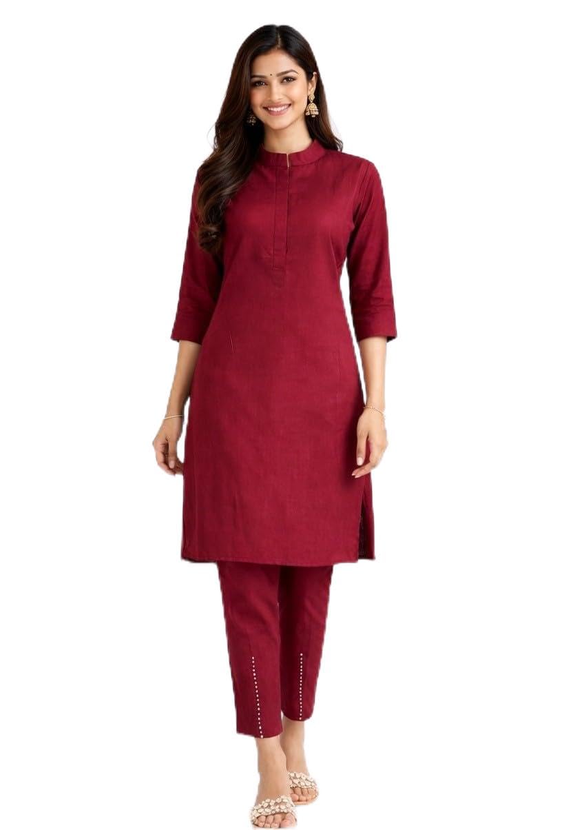 Deep Red Wine Trouser Set-image-46