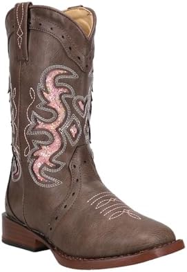 ROPER Kids Girls Lexi Rhinestone Square Toe Casual Boots Mid Calf - Brown - Size 11 M | Image 1