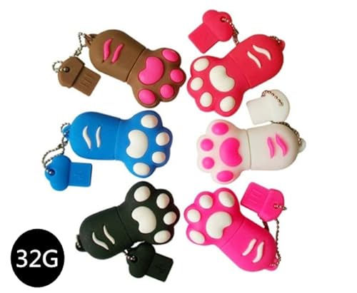 【日本オフィス出荷】 おもしろい USBメモリ かわいい 猫の肉球 32GB ねこ 肉球 ネコ にくきゅう 猫グッズ 柔らかいシリコン材質USBフラッシュメモリ (ブラック)
