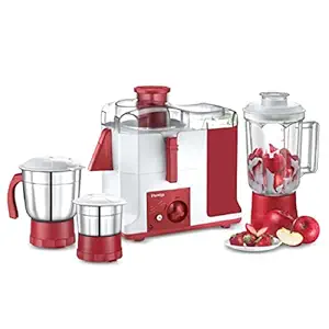 Prestige Platina Jmg 550-Watt Juicer Mixer Grinder (White/Red,Pack of 1), 550 Watt