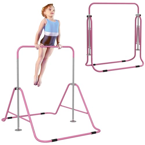 HOMCOM Kids Gymnastic Bar, Foldable, Adjustable