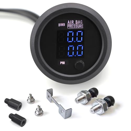 CNRAQR �f���A���f�W�^���\����C���Q�[�W 2-1/16�C���` (52mm) �G�A�T�X�y���V�����Q�[�W�L�b�g 0-220 PSI 2�� 1/8NPT�Z���T�[ 1/4NPT�����p�t�B�b�e�B���O �G�A�T�X�y���V�����V�X�e�� �� SUV �g���b�N�p