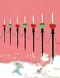 7 Pack Enchanting Christmas Pathway Lights, Whimsical Peppermint Candy Cane Bubbling Yard Stakes, Connectable Outdoor Walkway Lights for Holiday Yard, Sidewalk & Driveway Decor