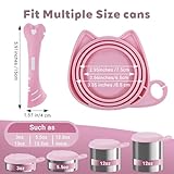 Xinjoduz 2 Stück Katzenfutter Deckel, Dosendeckel und Katzenlöffel Silikon Universal Dosendeckel Rosa Niedliche Deckel für Futteraufbewahrung Hundekatzenfutter Haustierfutterdosen