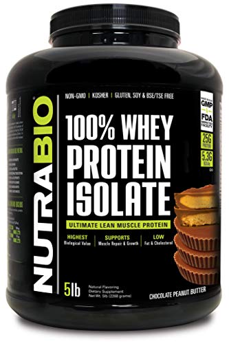 NutraBio 100% Whey Protein Isolate - Chocolate Peanut Butter - 5 pounds NutraBio 100% Whey Protein Isolate - Chocolate Peanut Butter - 5 pounds