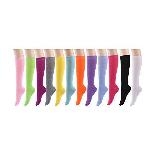 Gelante 12 Pairs Women Knee High Socks