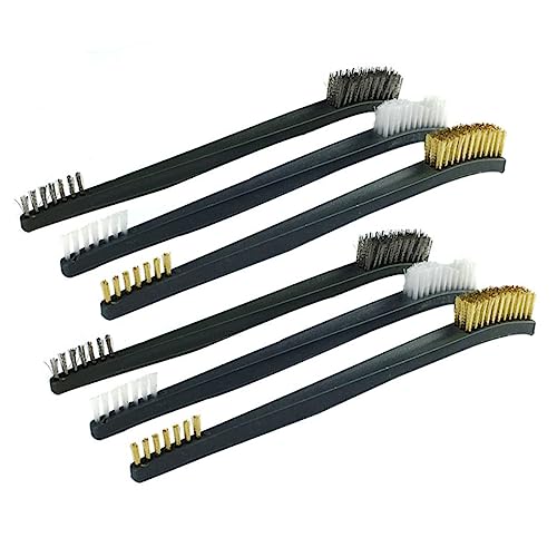 FOMIYES Universal Cleaning Brush Kit 6pcs Brass Brush Set Double Ends for Shooter Hunter
