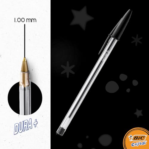 Kit 10 Canetas Esferográfica Vermelha, Azul, Preto e Verde Cristal Dura Mais A Clássica