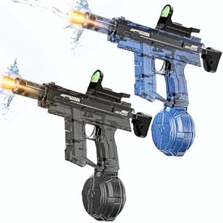 BLmukce Electric Water Gun for Kids, Automatic Water Blaster Toy with Battery Powered, Long Range & High Capacity, Powerful Water Pistol for Outdoor Pool Beach Backyard Play Water Game(Blue+Black)