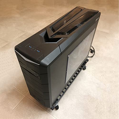 Soporte para CPU, carrito móvil con 4 ruedas silenciosas, soporte para torre de computadora de escritorio (Blanco) miniatura 6