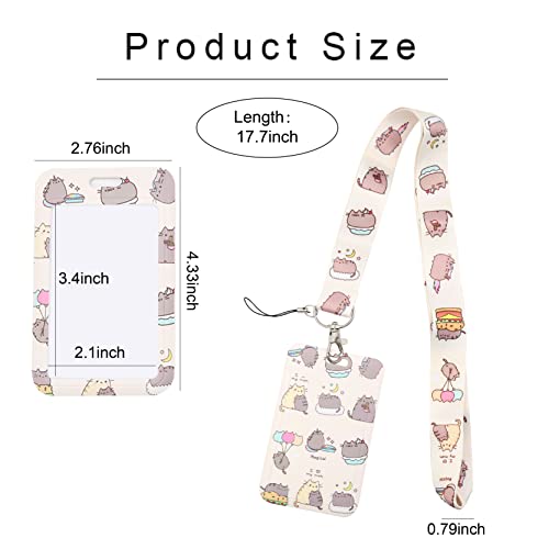Aufruh Cute Cat Lanyard With Id Badge Holder, Cartoon Animal Neck Strap For Cards Keys Keychain Women Teacher Students Daughter School Work (Cat 3) #TOP2