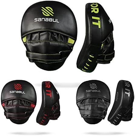 Sanabul Essential Boxing MMA Punching Mitts (Black/Green)