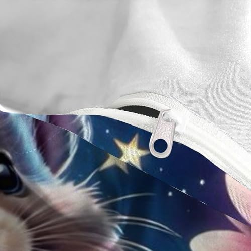 Housse de couette King en microfibre douce avec impression 3D animaux et ses taies - 5