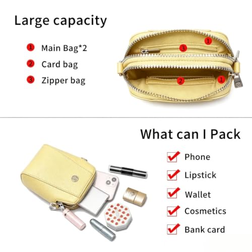 Image of Women's Leather Phone Crossbody Shoulder Bag with Wallet