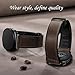Charlam Magnetic Leather Bands Compatible with Galaxy Watch 8 Band 40mm 44mm,Galaxy Watch 8 Classic Band 46mm,Genuine Leather No Gap Replacement Straps for Samsung Watch 8 Bands Men Women,Black Coffee