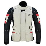RAXUS FORCE CHAQUETA DE MOTO HOMBRE INVIERNO IMPERMEABLE Homologada CE (FR/ES, Letras, L, Regular, Regular, Blanco)