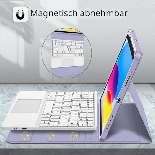 FINTIE Tastatur Hülle für iPad (A16) 11./10. Generation (11/10.9 Zoll) – Ansicht 3