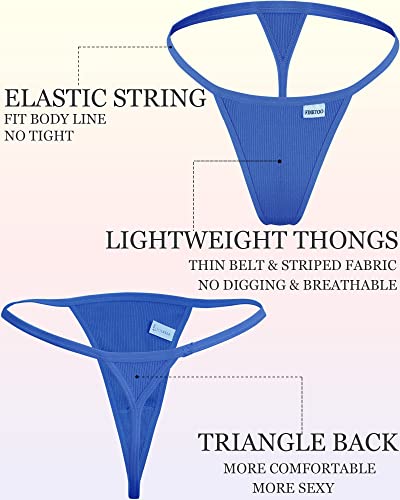 Image of FINETOO 10 Pack G-String Thongs for Women Cotton Panties Stretch T-back Tangas Low Rise Hipster Underwear Sexy S-XL
