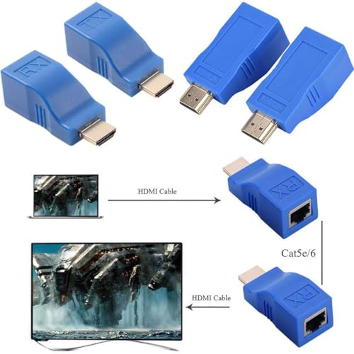 Image of PremiumAV HDMI Extender over Cat5e /Cat6 Cable up to 30 Meters, Ideal for TV, Projector, Gaming Consoles, and Laptops