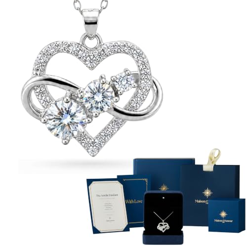 Heart & Infinity Moissanite Necklace