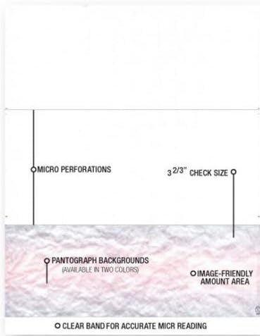 Blank Laser Check Stock - Bottom Check with 2 Vouchers, 2500 Checks