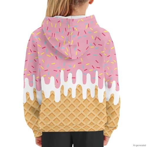 Image of Coloranimal Unisex Girls and Boys Long Sleeve Hoodies Hoody Athletic Pullover Sweatshirts Tops Age 6-16year