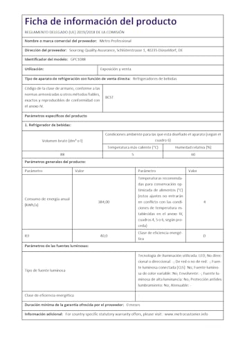 METRO Professional Mini koelkast GPC1088 met glazen deur, metaal/glas, statische koeling, zwart - Image 6