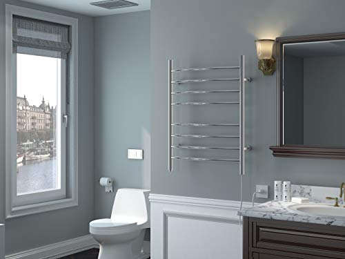 image for HEATGENE Towel Warmer 8 Bar Plug-in Curved Bath Towel Heater Towel War