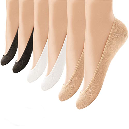 6 Pairs No Show Socks Women No Show Liner Socks Womens No Show Socks Non Slip Thin Low Cut Casual Socks (One Size,Assorted)